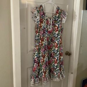 Cotton floral pajama dress